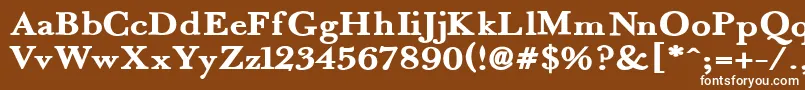 Fradex-Schriftart – Weiße Schriften auf braunem Hintergrund