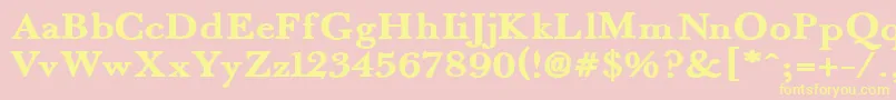 Fradex-Schriftart – Gelbe Schriften auf rosa Hintergrund