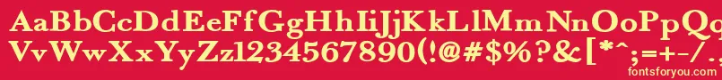 Fradex Font – Yellow Fonts on Red Background