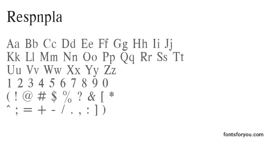 Respnplaフォント–アルファベット、数字、特殊文字