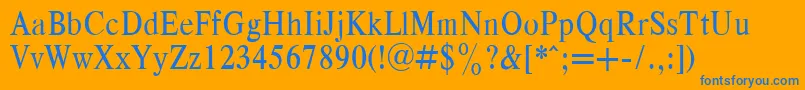 Respnpla Font – Blue Fonts on Orange Background