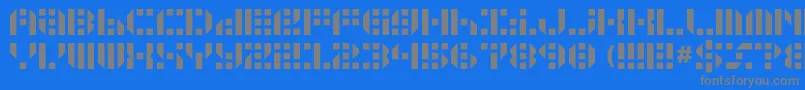 フォントGunju – 青い背景に灰色の文字
