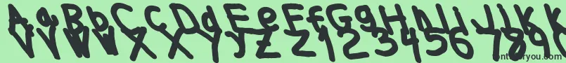 Thickerthanleftalic Font – Black Fonts on Green Background