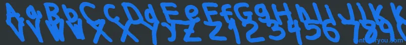 Thickerthanleftalic Font – Blue Fonts on Black Background