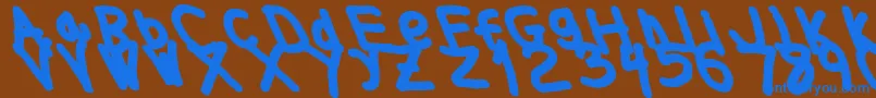 Thickerthanleftalic Font – Blue Fonts on Brown Background