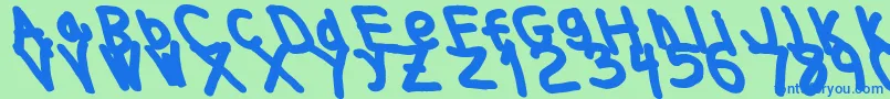 Thickerthanleftalic Font – Blue Fonts on Green Background