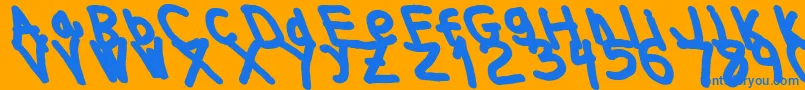 Thickerthanleftalic Font – Blue Fonts on Orange Background