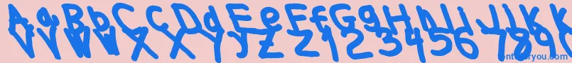 Thickerthanleftalic Font – Blue Fonts on Pink Background
