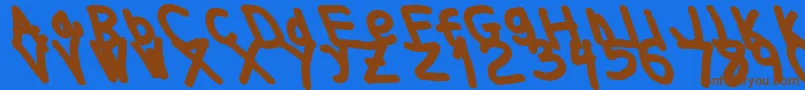 Thickerthanleftalic Font – Brown Fonts on Blue Background
