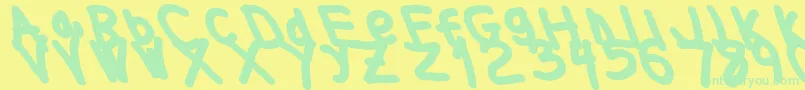 Thickerthanleftalic Font – Green Fonts on Yellow Background