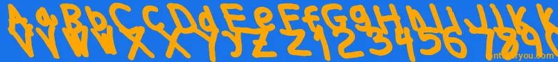 fuente Thickerthanleftalic – Fuentes Naranjas Sobre Fondo Azul