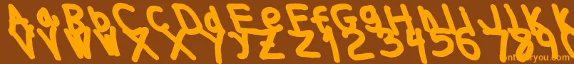 Thickerthanleftalic Font – Orange Fonts on Brown Background
