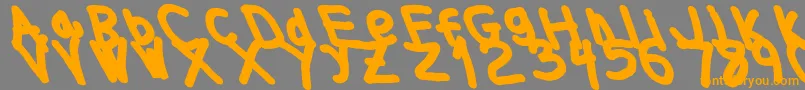 Thickerthanleftalic Font – Orange Fonts on Gray Background