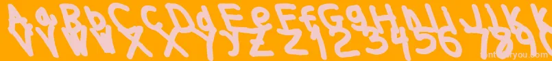 Thickerthanleftalic Font – Pink Fonts on Orange Background