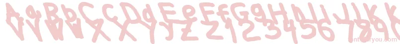 Fonte Thickerthanleftalic – fontes rosa em um fundo branco