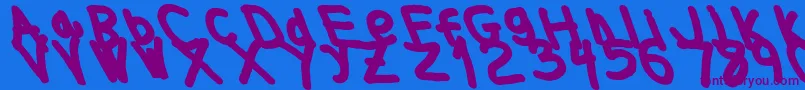 Thickerthanleftalic Font – Purple Fonts on Blue Background