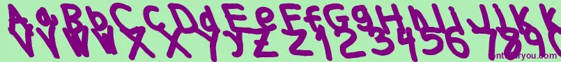 Thickerthanleftalic Font – Purple Fonts on Green Background