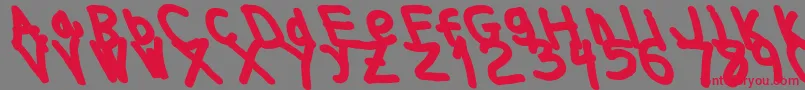 Thickerthanleftalic Font – Red Fonts on Gray Background