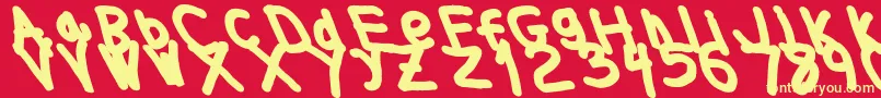 Thickerthanleftalic Font – Yellow Fonts on Red Background