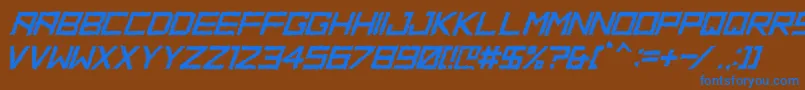 HbmRidgeDistortedPersonalUseOnly Font – Blue Fonts on Brown Background
