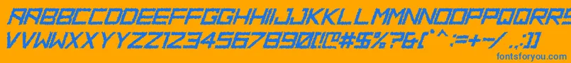 HbmRidgeDistortedPersonalUseOnly Font – Blue Fonts on Orange Background