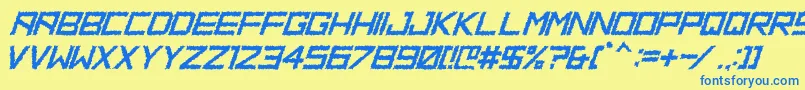 HbmRidgeDistortedPersonalUseOnly Font – Blue Fonts on Yellow Background