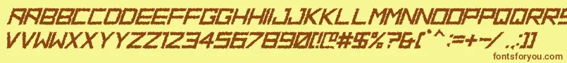 HbmRidgeDistortedPersonalUseOnly Font – Brown Fonts on Yellow Background