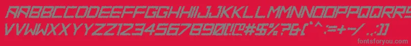 フォントHbmRidgeDistortedPersonalUseOnly – 赤い背景に灰色の文字