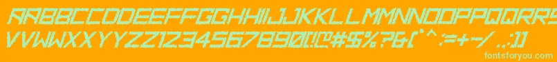 HbmRidgeDistortedPersonalUseOnly Font – Green Fonts on Orange Background