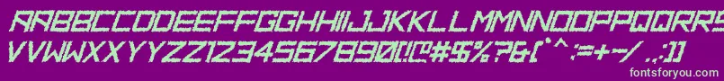 HbmRidgeDistortedPersonalUseOnly Font – Green Fonts on Purple Background