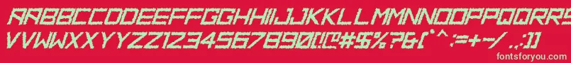 HbmRidgeDistortedPersonalUseOnly Font – Green Fonts on Red Background