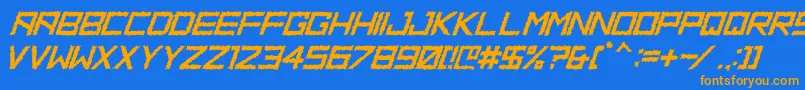 HbmRidgeDistortedPersonalUseOnly Font – Orange Fonts on Blue Background