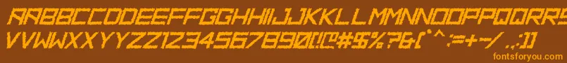 HbmRidgeDistortedPersonalUseOnly Font – Orange Fonts on Brown Background