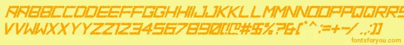 HbmRidgeDistortedPersonalUseOnly Font – Orange Fonts on Yellow Background