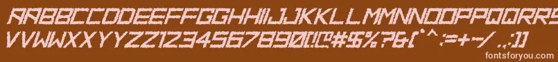 HbmRidgeDistortedPersonalUseOnly Font – Pink Fonts on Brown Background