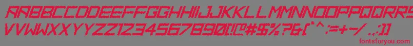 Czcionka HbmRidgeDistortedPersonalUseOnly – czerwone czcionki na szarym tle