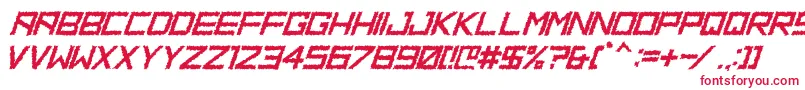 フォントHbmRidgeDistortedPersonalUseOnly – 白い背景に赤い文字