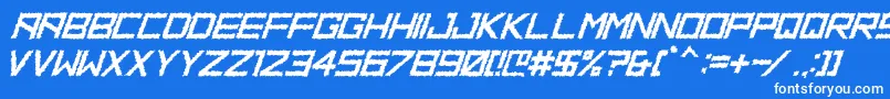 HbmRidgeDistortedPersonalUseOnly Font – White Fonts on Blue Background