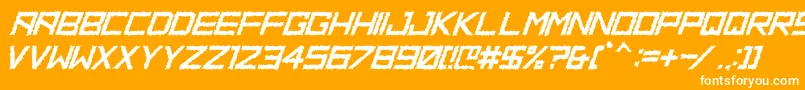 フォントHbmRidgeDistortedPersonalUseOnly – オレンジの背景に白い文字