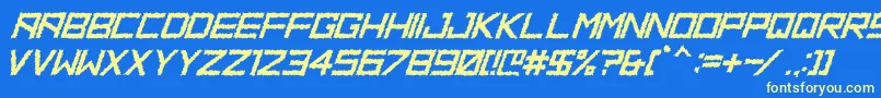 HbmRidgeDistortedPersonalUseOnly Font – Yellow Fonts on Blue Background
