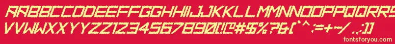 HbmRidgeDistortedPersonalUseOnly Font – Yellow Fonts on Red Background