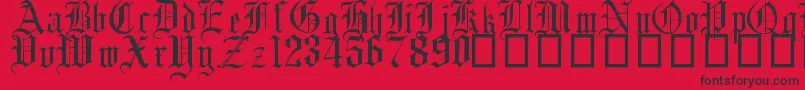 EnglishGothic17thC-Schriftart – Schwarze Schriften auf rotem Hintergrund