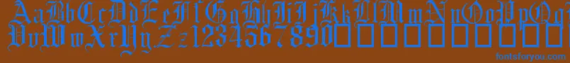 Saiba mais sobre a fonte EnglishGothic17thC Fonte EnglishGothic17thC – fontes azuis em um fundo marrom