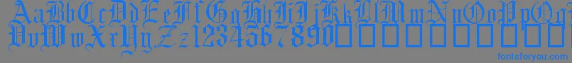 EnglishGothic17thC-Schriftart – Blaue Schriften auf grauem Hintergrund