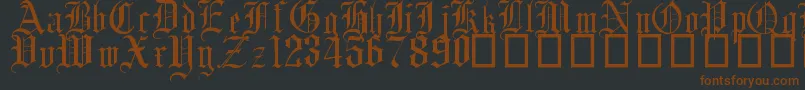 EnglishGothic17thC Font – Brown Fonts on Black Background