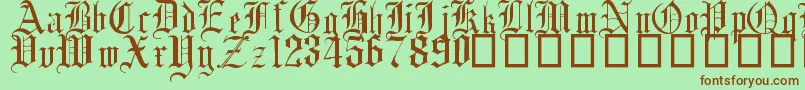 EnglishGothic17thC-Schriftart – Braune Schriften auf grünem Hintergrund