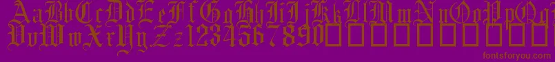 EnglishGothic17thC-Schriftart – Braune Schriften auf violettem Hintergrund