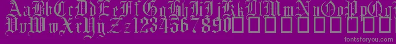 EnglishGothic17thC-Schriftart – Graue Schriften auf violettem Hintergrund