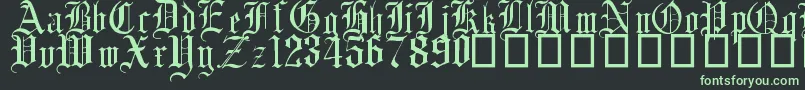 EnglishGothic17thC Font – Green Fonts on Black Background