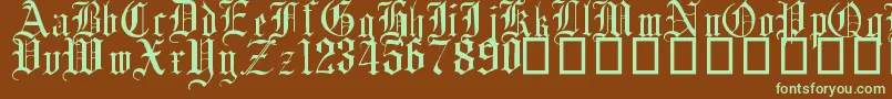 EnglishGothic17thC-Schriftart – Grüne Schriften auf braunem Hintergrund